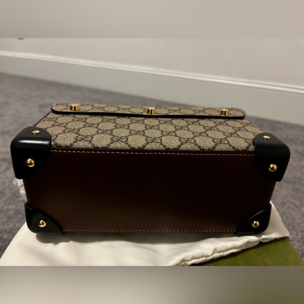 Gucci padlock bamboo shoulder bag GG coated canvas small - Picture 4 of 14